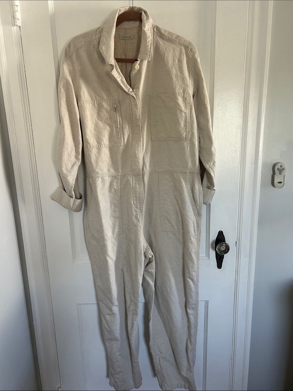 FLASH SALE Outerknown Women's Beige Utility Jumpsuit - Classic Workwear Style